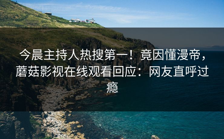 今晨主持人热搜第一！竟因懂漫帝，蘑菇影视在线观看回应：网友直呼过瘾