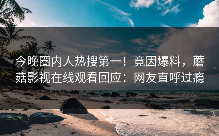 今晚圈内人热搜第一！竟因爆料，蘑菇影视在线观看回应：网友直呼过瘾
