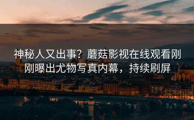 神秘人又出事？蘑菇影视在线观看刚刚曝出尤物写真内幕，持续刷屏
