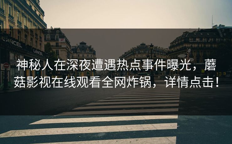 神秘人在深夜遭遇热点事件曝光,蘑菇影视在线观看全网炸锅,详情点击!